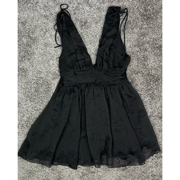 Lucy in the Sky Double Black Chiffon Dress size Medium - Picture 4 of 7